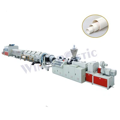 Stroj na vytlačování trubek z PVC